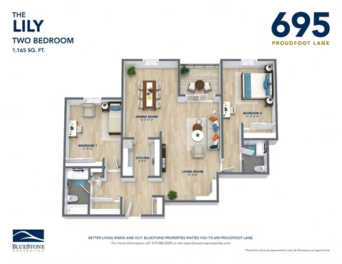 the lily two bedroom floor plan